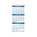 2023 House of Doolittle 12.25 x 26 Three-Month Wall Calendar, White/Blue (3640-23)