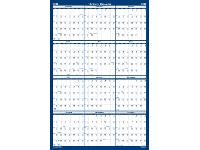 2023 House of Doolittle Classic 33 x 66 Yearly Wet-Erase Wall Calendar, Reversible, Blue/White (3962-22)