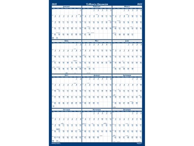 2023 House of Doolittle Classic 33 x 66 Yearly Wet-Erase Wall Calendar, Reversible, Blue/White (39