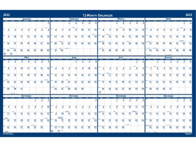 2023 House of Doolittle Classic 33 x 66 Yearly Wet-Erase Wall Calendar, Reversible, Blue/White (39