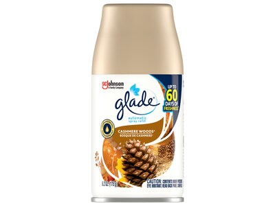 Glade Air Freshener Automatic Spray Refill, Cashmere Woods Scent, 6.2 Oz., 4/Pack (320140)