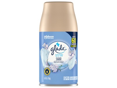 Glade Air Freshener Automatic Spray Refill, Clean Linen Scent, 6.2 Oz., 4/Pack (333368)