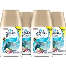Glade Air Freshener Automatic Spray Refill, Aqua Waves Scent, 6.2 Oz., 4/Pack (325078)