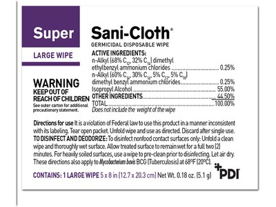 PDI Sani-Cloth Disinfecting Wipes, 50/Pack (H04082)