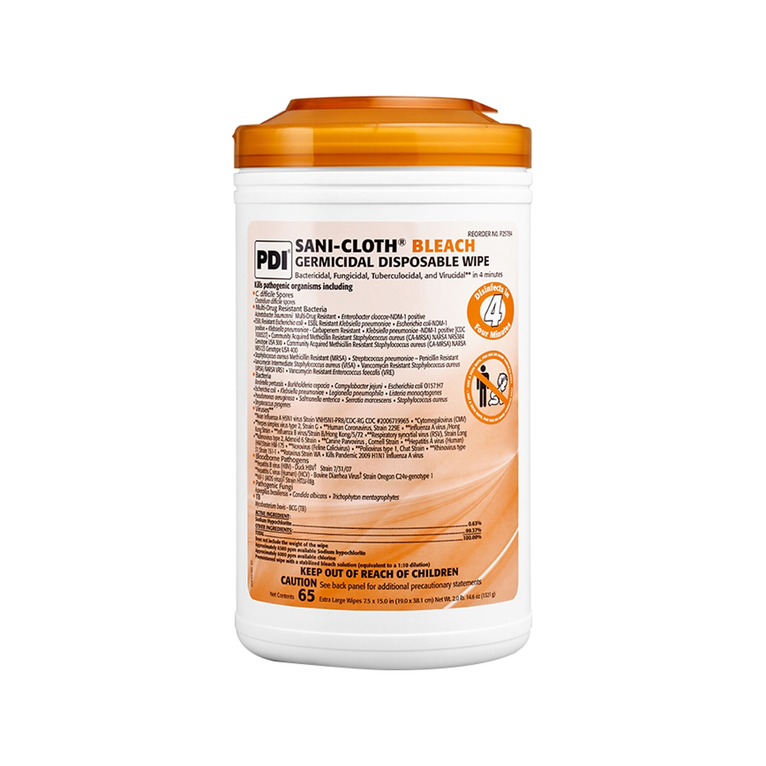 PDI Sani-Cloth Disinfecting Wipes, 65/Pack (P25784)