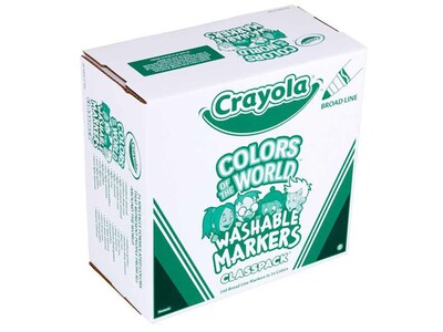 Crayola Colors of the World Washable Marker, Broad Line, Assorted Colors, 24/Pack, 10 Packs/Carton (588228)