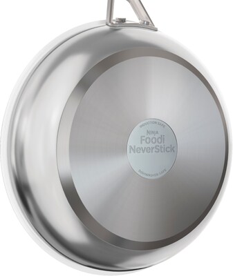 Ninja Foodi NeverStick Cookware Stainless-Steel 10.25 Frying Pan, Silver (C60026)