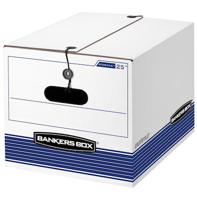 Bankers Box Stor/File Medium-Duty FastFold File Storage Boxes, String & Button, Letter/Legal Size, W