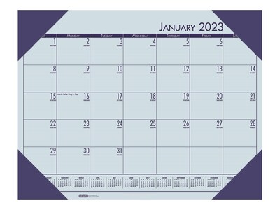 2023 House of Doolittle EcoTones 22 x 17 Monthly Desk Calendar, Blue (12440-23)