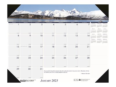 2023 House of Doolittle Earthscapes Mountains 22 x 17 Monthly Desk Pad Calendar (176-23)
