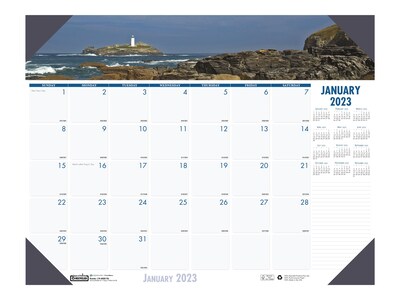 2023 House of Doolittle Earthscapes Coastlines 22 x 17 Monthly Desk Pad Calendar (178-23)
