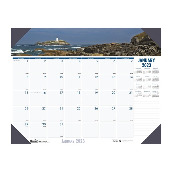 2023 House of Doolittle Earthscapes Coastlines 22 x 17 Monthly Desk Pad Calendar (178-23)
