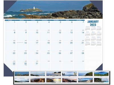 2023 House of Doolittle Earthscapes Coastlines 22 x 17 Monthly Desk Pad Calendar (178-23)