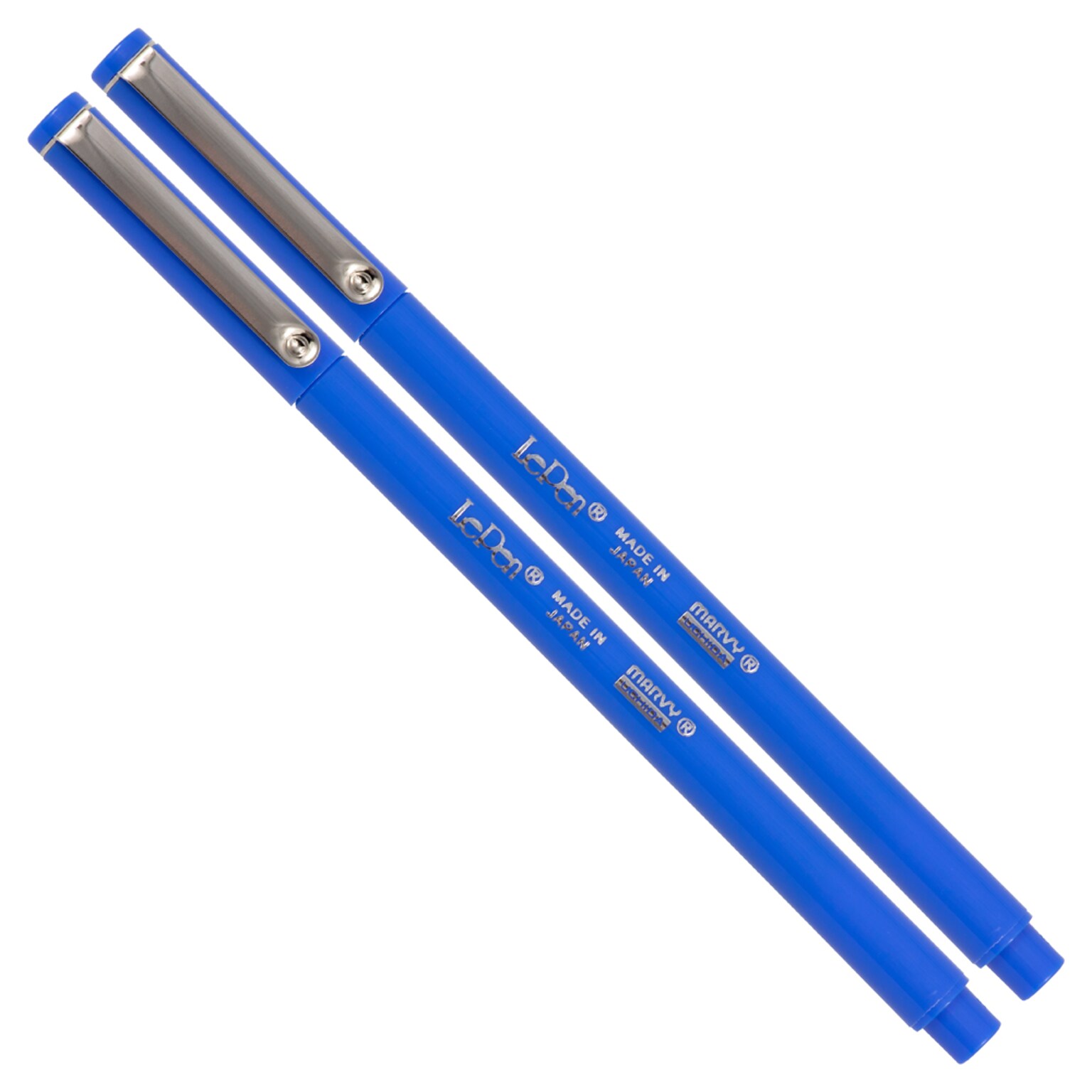 Marvy Uchida Le Pen Felt Pen, Ultra Fine Point, Blue Ink, 2/Pack (7655869A)