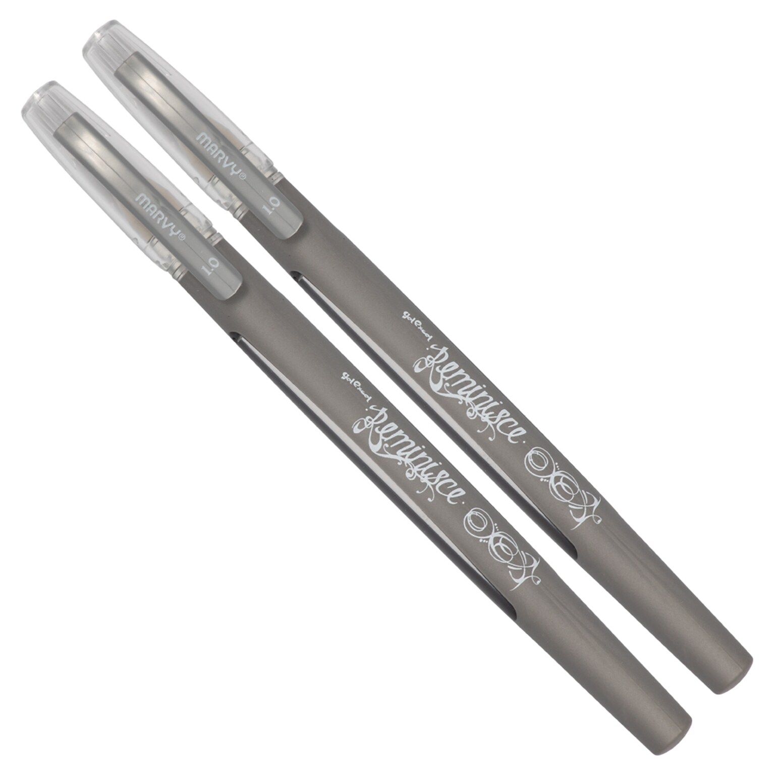 Marvy Uchida Gel Pens, 0.7 mm, Silver, 2/Pack (6544970a)