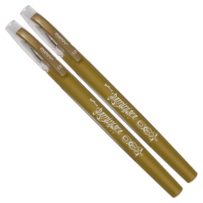 Marvy Uchida Gel Pens, 0.7 mm, Gold, 2/Pack (6544969a)