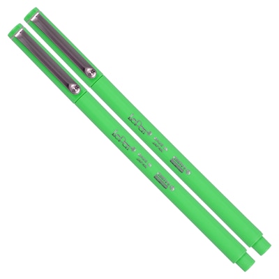 Marvy Uchida Le Pen Felt Pen, Fine Tip, Neon Green Ink, 2/Pack (76530909A)