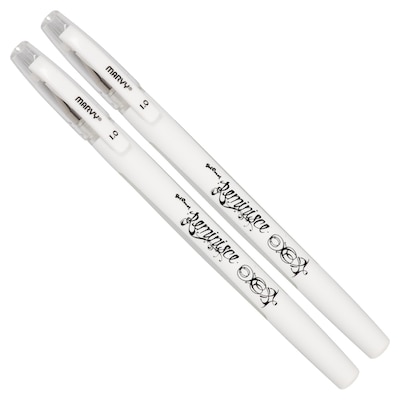 Marvy Uchida Gel Pens, 0.7 mm, White, 2/Pack (65310824a)