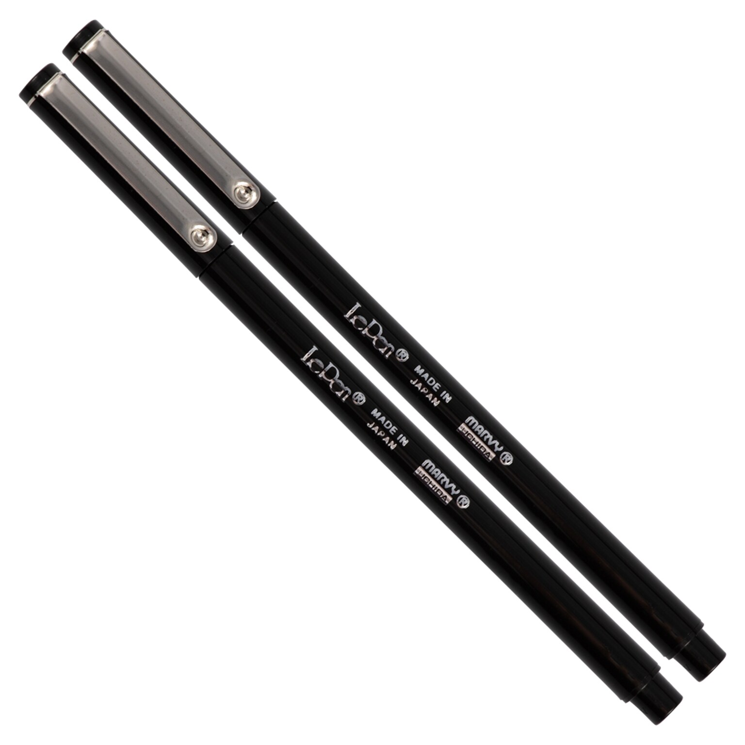 Marvy Uchida Le Pen Felt Pen, Ultra Fine Point, Black Ink, 2/Pack (7655868A)