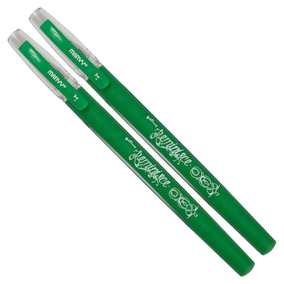 Marvy Uchida Gel Pens, 0.7 mm, Green, 2/Pack (6534965a)