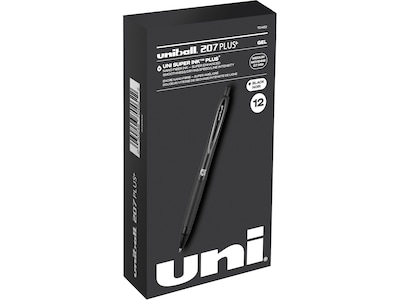 Uniball Signo 207 Pink Ribbon Gel Pen 12 Pack, 0.7mm Medium Black