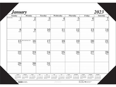 2023 House of Doolittle Economy Compact 18.5 x 13 Monthly Desk Pad Calendar, White/Black (0124-02-23)