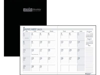 2023 House of Doolittle 8.5 x 11 Monthly Appointment Planner, Black (26002-23)