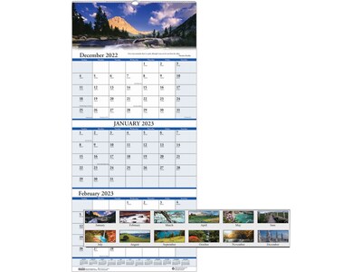 2022-2024 House of Doolittle Earthscapes Scenic 8 x 17 Three-Month Wall Calendar (3636-23)