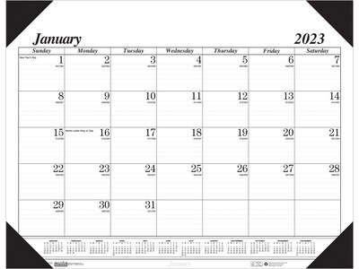 2023 House of Doolittle Economy 22 x 17 Monthly Desk Pad Calendar, White/Black (124-02-23)