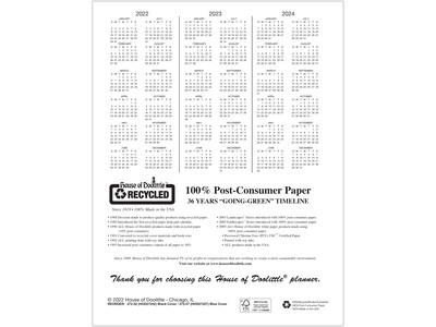 2023 House of Doolittle 8.5" x 11" Weekly Appointment Planner, Black (27202-23)