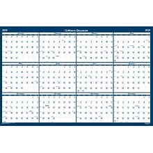2023 House of Doolittle 37 x 24 Yearly Dry Erase Wall Calendar, Reversible, Blue/White (396-23)