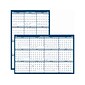 2023 House of Doolittle 37" x 24" Yearly Dry Erase Wall Calendar, Reversible, Blue/White (396-23)