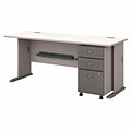 Bush Business Furniture Cubix 72W Desk w/ Mobile File Cabinet, Pewter (SRA013PESU)