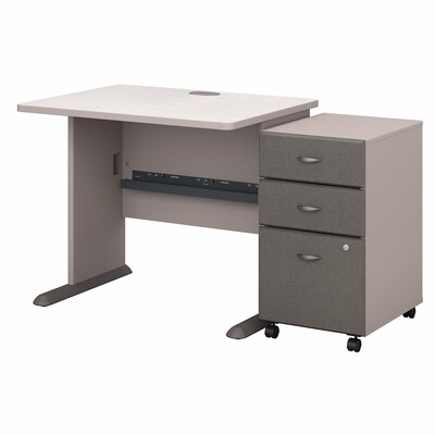 Bush Business Furniture Cubix 36W Desk w/ Mobile File Cabinet, Pewter (SRA024PESU)