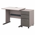 Bush Business Furniture Cubix 36W Desk w/ Mobile File Cabinet, Pewter (SRA024PESU)