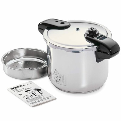 Presto 8-Quart Pressure Cooker, Stainless Steel (01370)