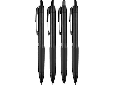 uni-ball 207 Plus+ Retractable Gel Pen, Medium Point, Black Ink, 4/Pack (70460)