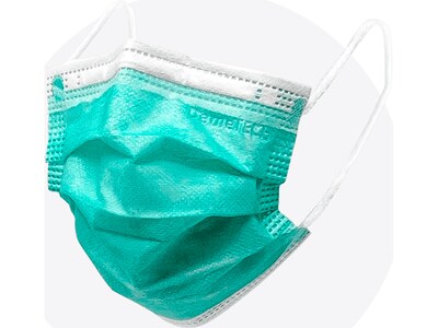 DemeTECH Disposable Surgical Face Mask, Kids, Green, 50/Pack (DT-MSK-GRS)