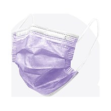 DemeTECH Disposable Surgical Face Mask, Kids, Purple, 50/Pack (DT-MSK-PRS)