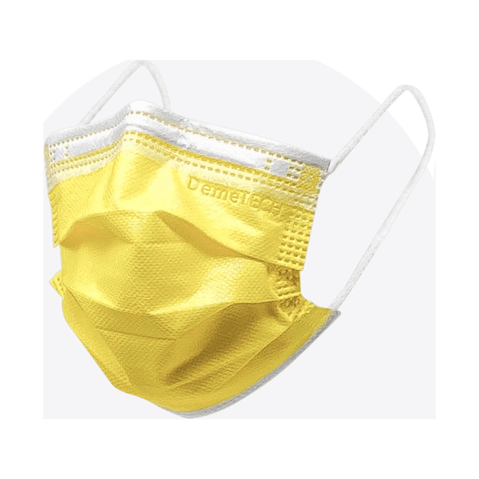 DemeTECH Disposable Surgical Face Mask, Kids', Yellow, 50/Pack (DTMSKYLS)