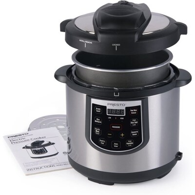 Presto 6-Quart Multipurpose Cooker, Black/Stainless Steel (02141)