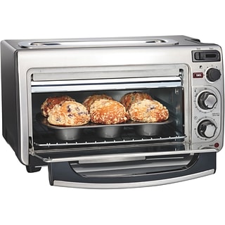 Hamilton Beach 2-in-1 Toaster Oven, Stainless Steel (31156)