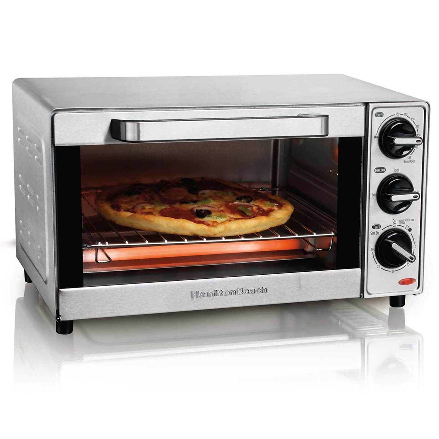 Hamilton Beach 4 Slice Toaster Oven, Stainless Steel (31401)