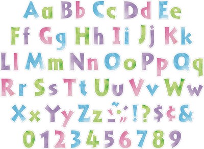 Barker Creek Tie-Dye and Ombré 4" Letter Pop-Out Set, 2 Designs, 510 Characters/Set (4347)