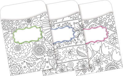 Barker Creek Color Me Library Pockets, 5.125" x 3.5", 60/Set (4138)