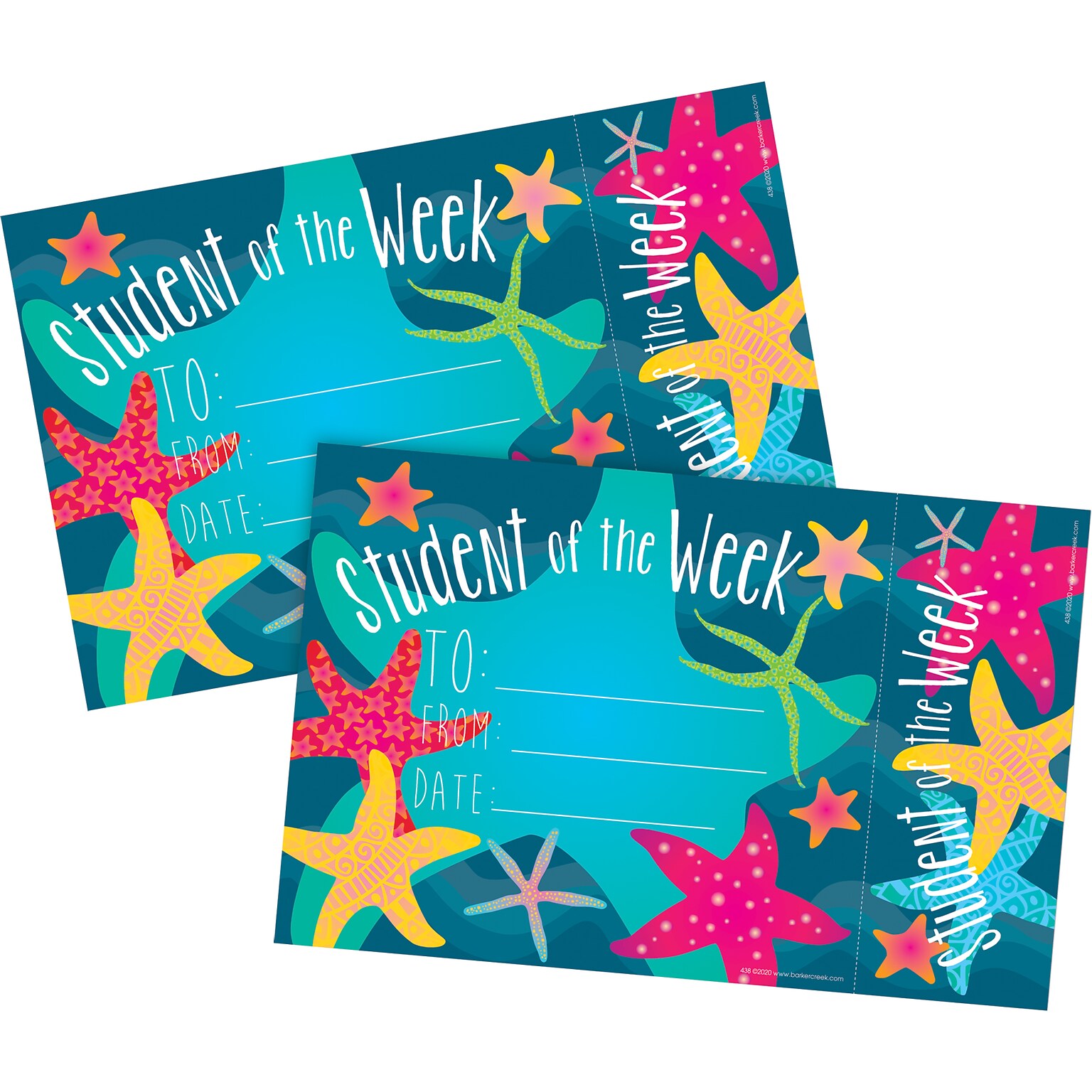 Barker Creek Kai Ola Student of the Week Awards & Bookmarks Set, 8.5 x 5.5”, Multicolored, 60/Set (4157)