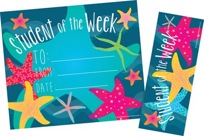 Barker Creek Kai Ola Student of the Week Awards & Bookmarks Set, 8.5 x 5.5”, Multicolored, 60/Set (