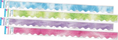 Barker Creek Double-Sided Scalloped Border Set, 36" x 2.25", Tie-Dye and Ombré, 4 designs, 52/Set (4427)