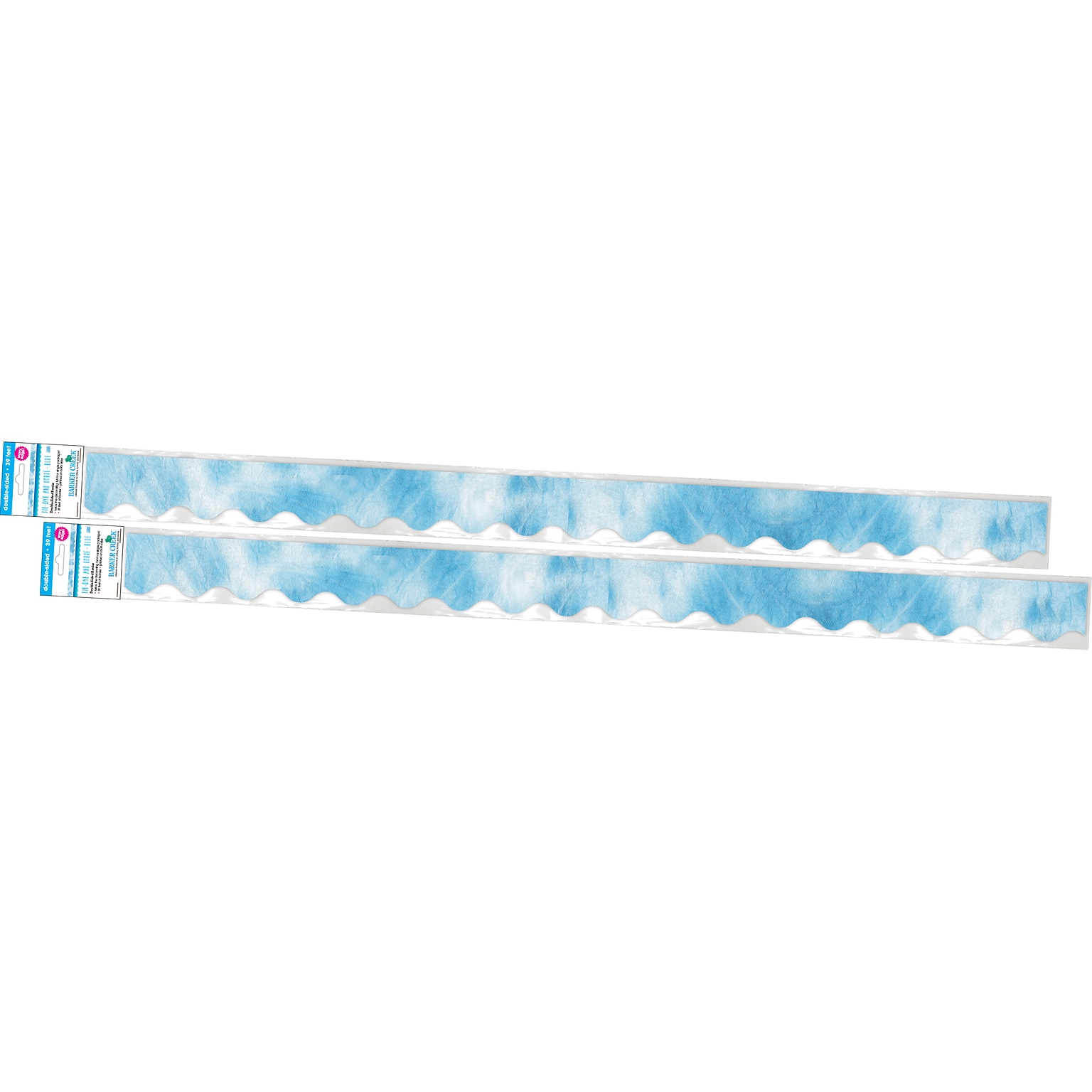 Barker Creek Double-Sided Scalloped Border, 36 x 2.25, Blue Tie-Dye and Ombré, 26/Pack (4329)