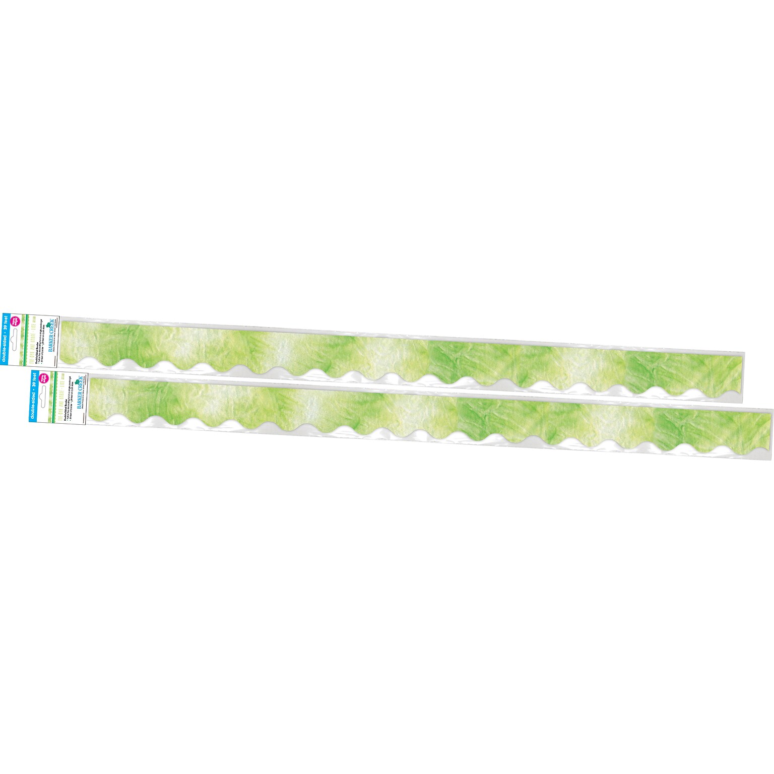 Barker Creek Double-Sided Scalloped Border, 36 x 2.25, Lime Tie-Dye and Ombré, 26/Pack (4330)